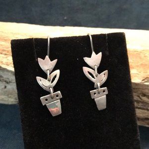 Sterling Silver Flower Earrings